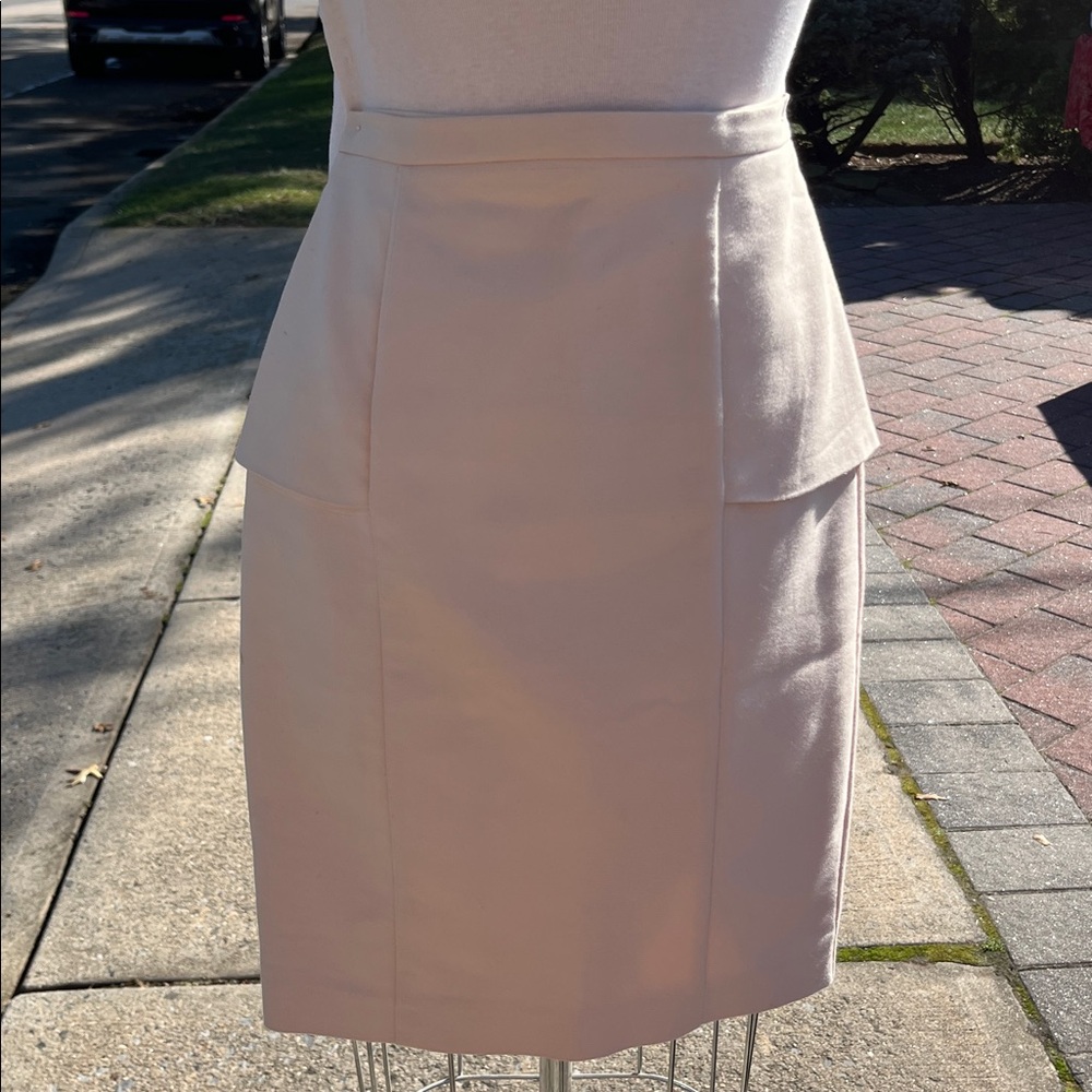 Zara Light pink / Cream peplum skirt
